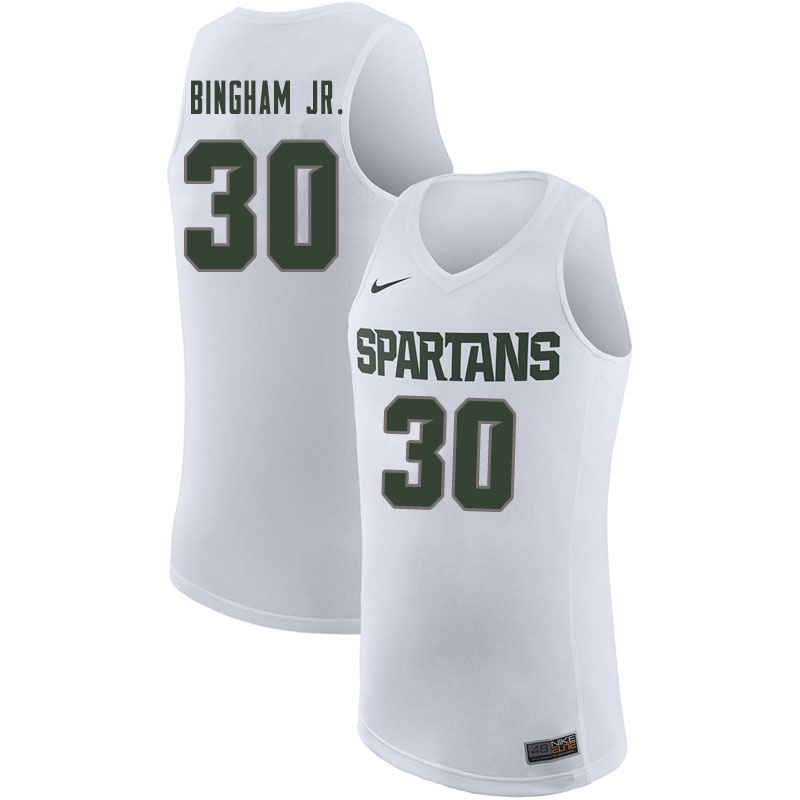 Men #30 Marcus Bingham Jr. Michigan State Spartans College Basketball Jerseys Sale-White
